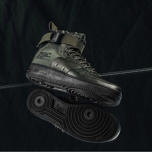 Nike Black and Green High-Top Sneakers